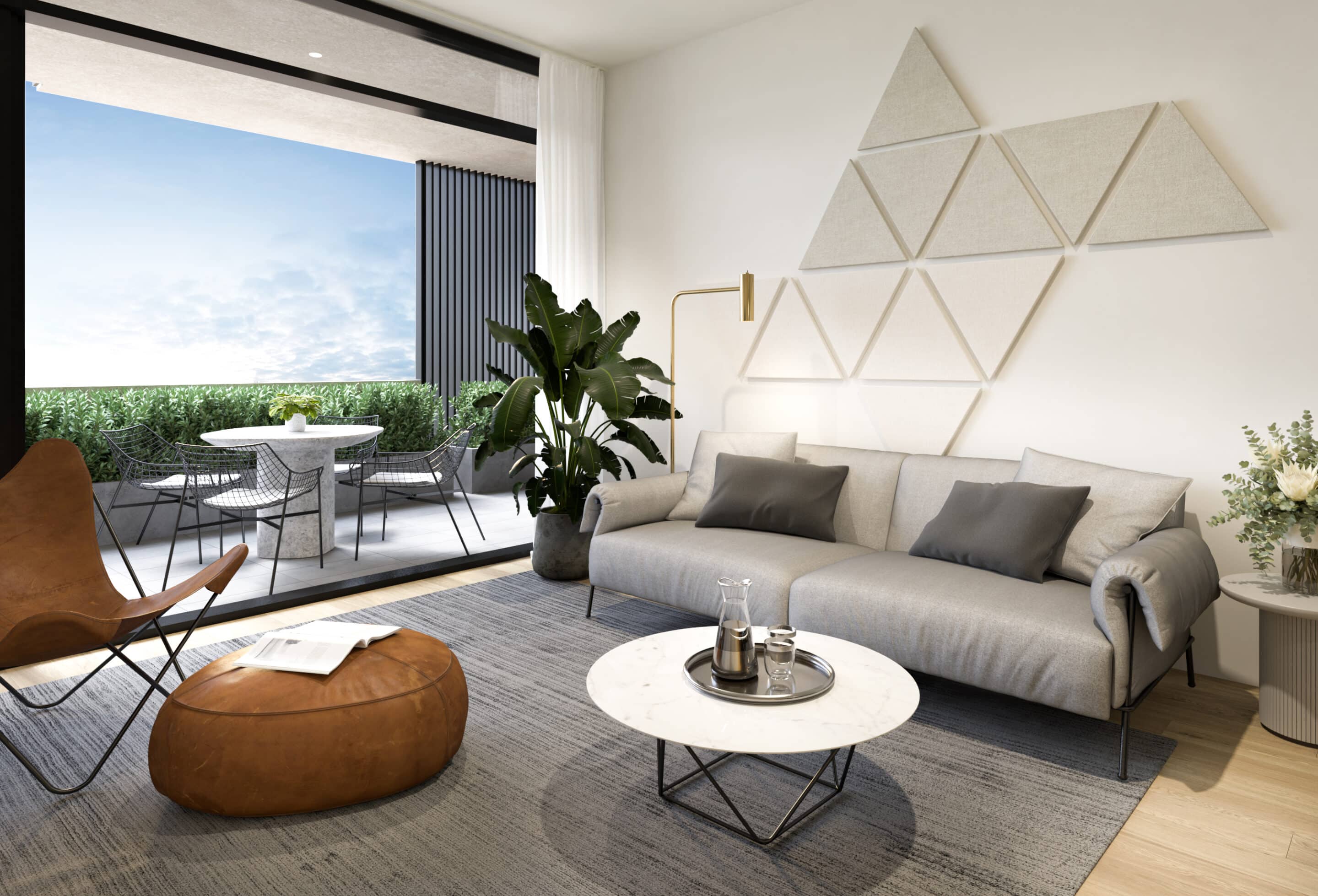 echo sound panels - scene - apartment - triangles - view 2