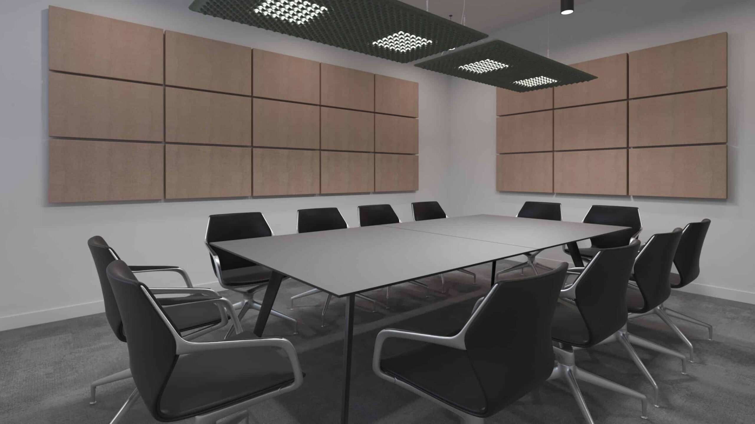 Modern Boardroom with Wood Panels
